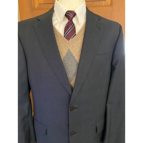 Jos. A. Bank 100% Wool Sport Coat Men 43LG Charcoal Two-Button‎ Blazer Jacket - Picture 3 of 16